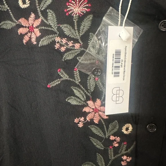 Black Embroidered Baltic born Maxi Dress - Picture 2 of 5